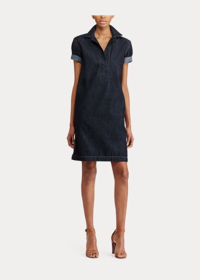 Vestidos Ralph Lauren Mujer Negros Azules - Denim Shift - PMUIY4687